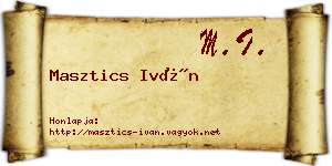 Masztics Iván névjegykártya